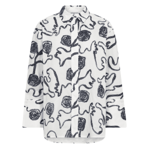 Co'couture Skjorte - ElricCC Flower LS Shirt - Navy