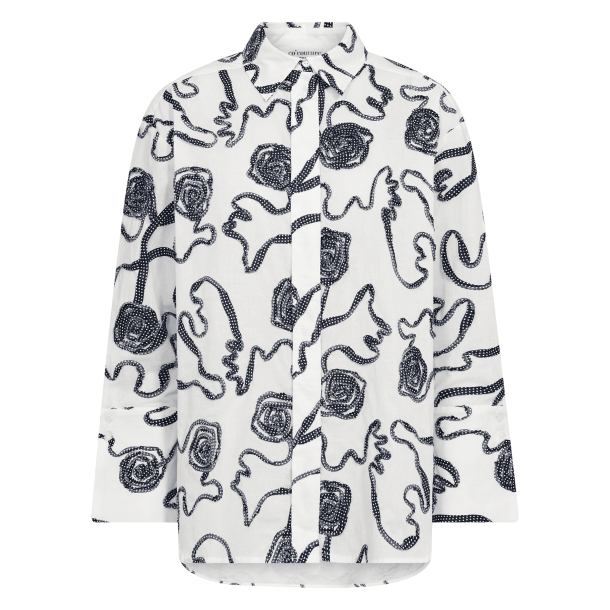 Co'couture Skjorte - ElricCC Flower LS Shirt - Navy