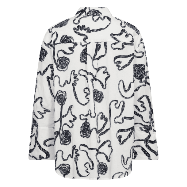 Co'couture Skjorte - ElricCC Flower LS Shirt - Navy