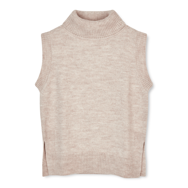 SibinLinnebjerg Strik - Fiji Vest - Light Melange Sand