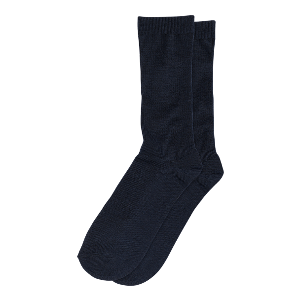 MP Strmper - Fine Wool Rib Socks - Navy