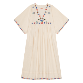 Habiba Kjole - Flora Dress 3/4 Sleeve - Vanilla