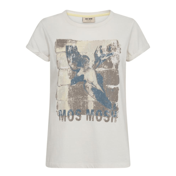 Mos Mosh T-Shirt - MMFlori O-SS Tee - Ecru