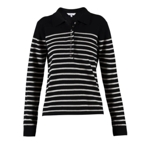 Blue Sportswear Strik - Franceska Striped Wool Knit - Black