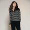 Blue Sportswear Strik - Franceska Striped Wool Knit - Black