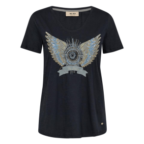 Mos Mosh T-shirt - MMGethi Deco Tee - Salute Navy