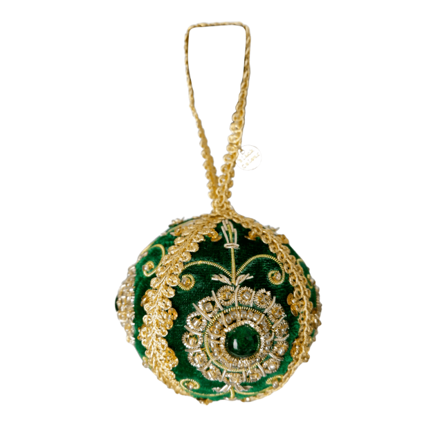 Black Colour Julepynt - BCVelvet Ball Christmas Ornament - Green