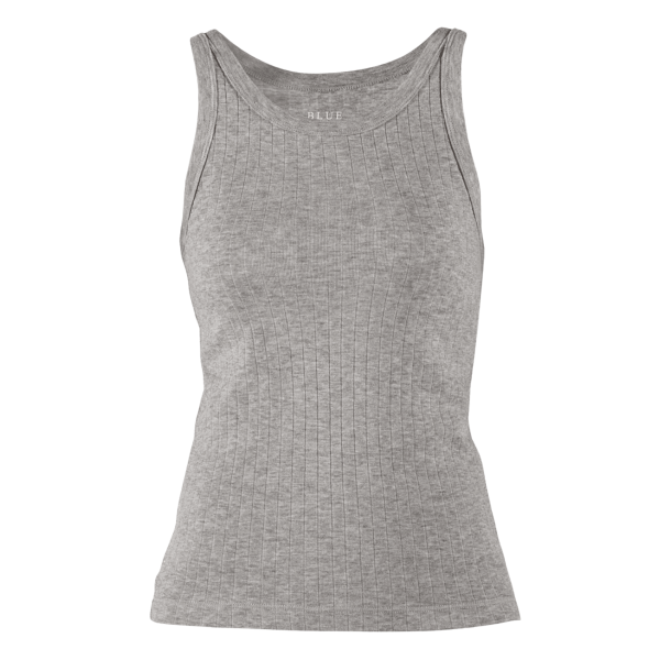 Blue Sportswear Top - Gudrun Wool Rib Tank Top - Silvergrey Melange