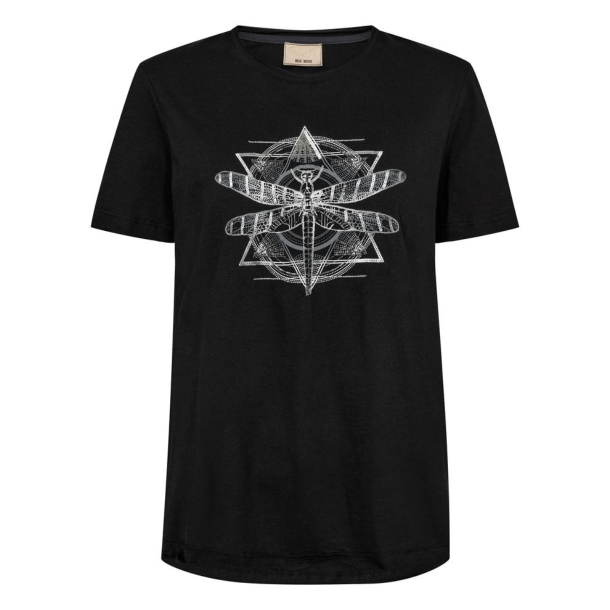 Mos Mosh T-shirt - MMGull O-SS Deco Tee - Black