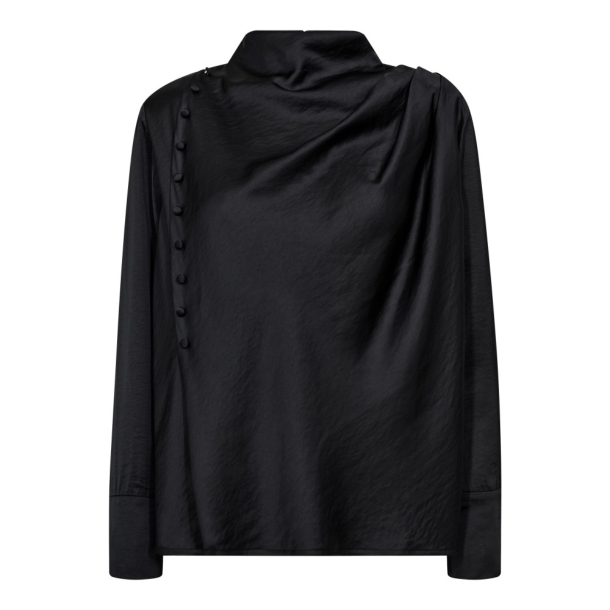 Co'couture Bluse - HelenCC Button Blouse - Black