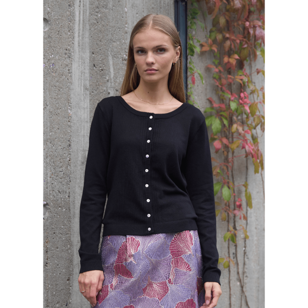 Rue de Femme Cardigan - Softy Heloise Knit Cardigan - Black