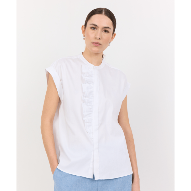 Leveté Room Bluse - LR-Isla Solid 122 - White