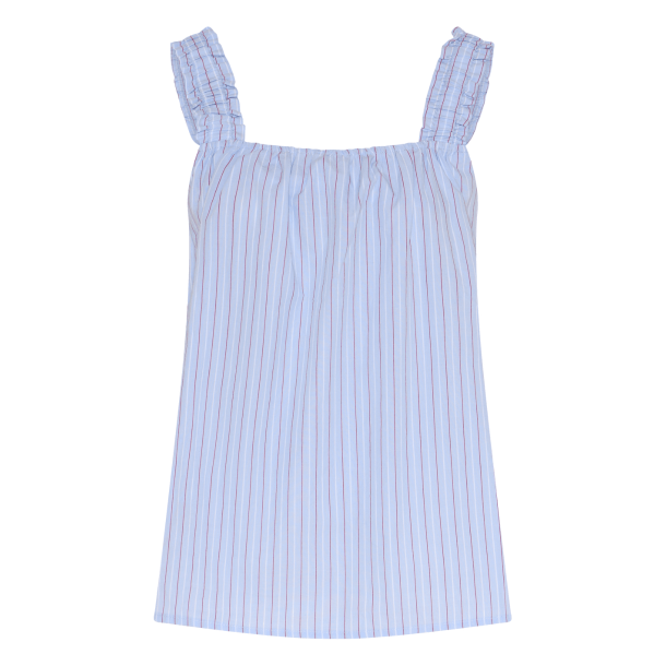 La Rouge Top - Josephine Top - Red/Blue Stripe