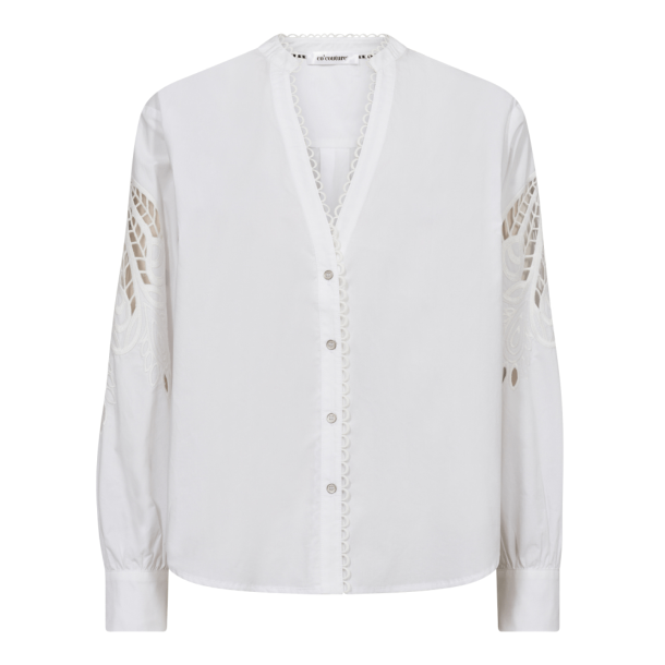 Co'couture Skjorte - KelliseCC Lace Cut V-Shirt - White