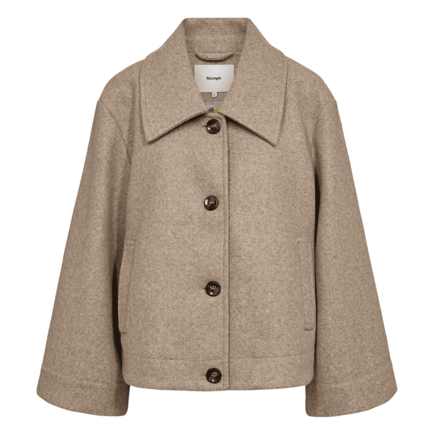 N�mph Jakke - NuKimma Short Jacket - Sesame Melange