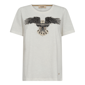 Mos Mosh T-shirt - MMKylah O-SS Deco Tee - Ecru