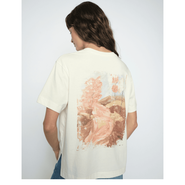 Mos Mosh T-shirt - MMLandscape O-SS Tee - Ecru