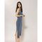 Blue Sportswear Kjole - Liana Denim Rib Tank Dress - Denim Blue