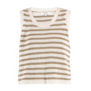 Blue Sportswear Top - Lily Knit Top - Cream w/Light Camel