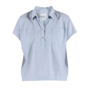 Blue Sportswear Skjorte - Lisbeth Short Linen Shirt - Heaven Melange
