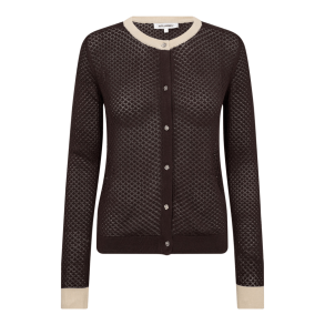 Co'couture Strik - LueCC Pointelle Cardigan - Dark Brown