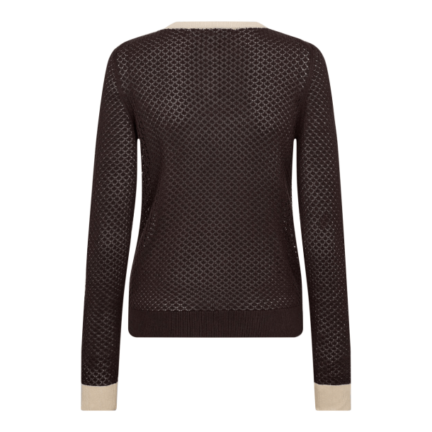 Co'couture Strik - LueCC Pointelle Cardigan - Dark Brown