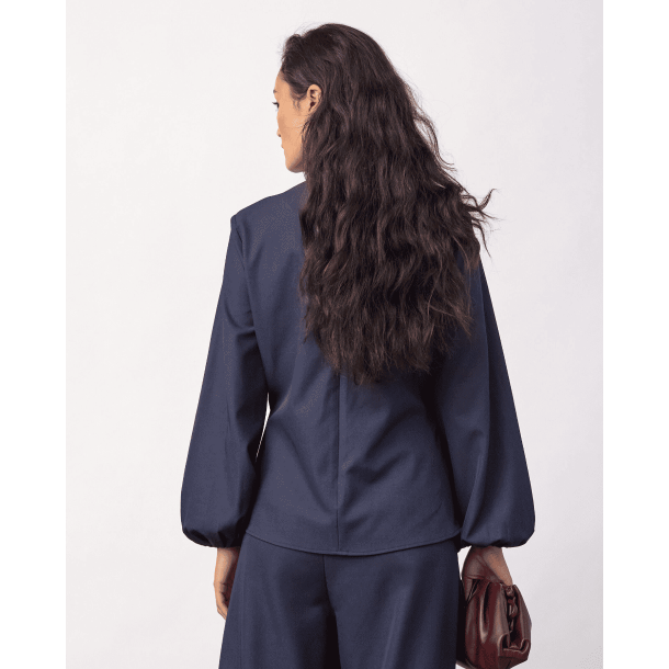 Co'couture Top - LunaCC Tie Blouse - Navy