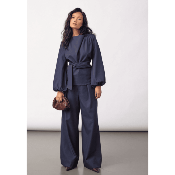 Co'couture Bukser - LunaCC Pleat Pant - Navy