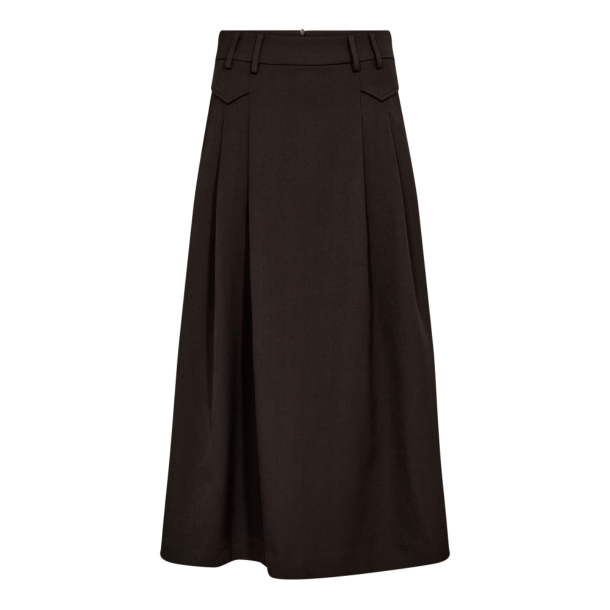 Co'couture Nederdel - LunaCC Pocket Pleat Skirt - Dark Brown