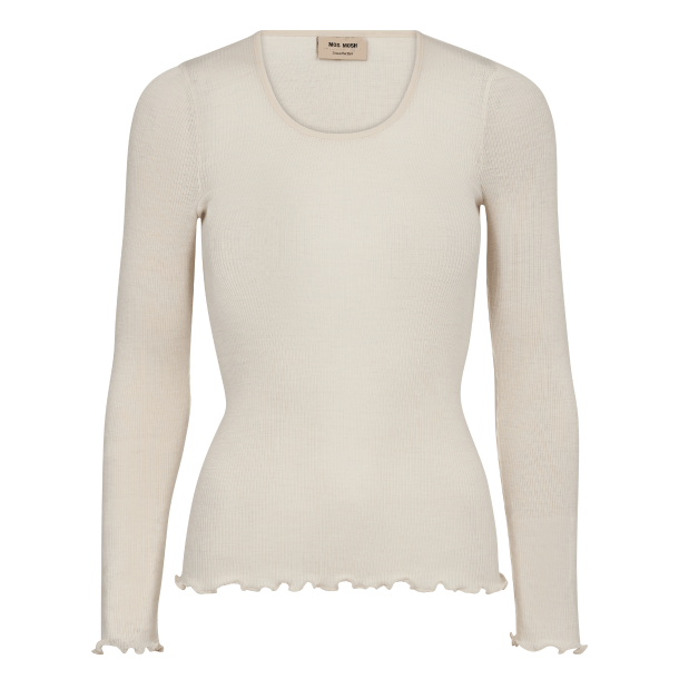 Mos Mosh Top - MMElaine Seamless O-LS Top - Ecru