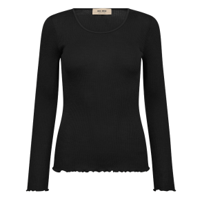Mos Mosh Top - MMElaine Seamless O-LS Top - Black