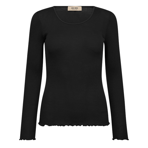 Mos Mosh Top - MMElaine Seamless O-LS Top - Black