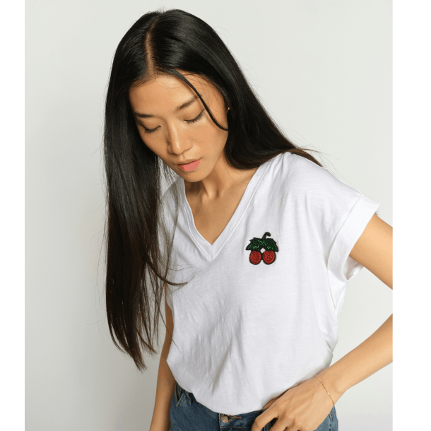 Mos Mosh T-shirt - MMSilao V-SS Tee - White