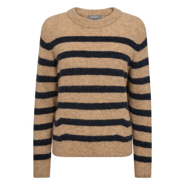 Mos Mosh Strik - MMThora Stripe Crewneck Knit - Tannin