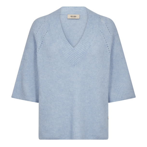 Mos Mosh Strik - MMTaci 3/4 V-Neck Knit - Cashmere Blue