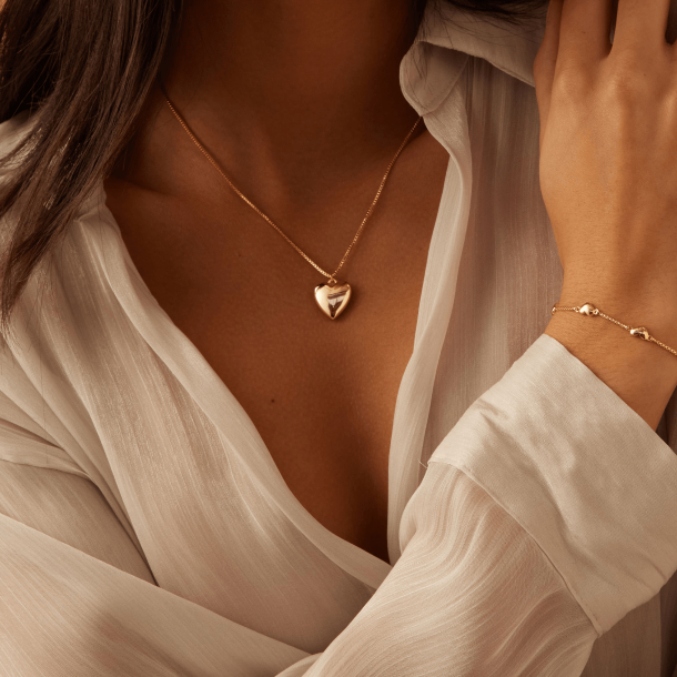 Sparv Halskde - Mellow Heart Necklace - Forgyldt