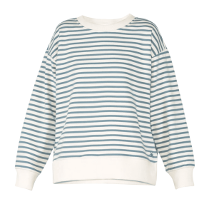 Blue Sportswear Sweatshirt - Nanna Striped Sweat - Cream w/Dusk Blue