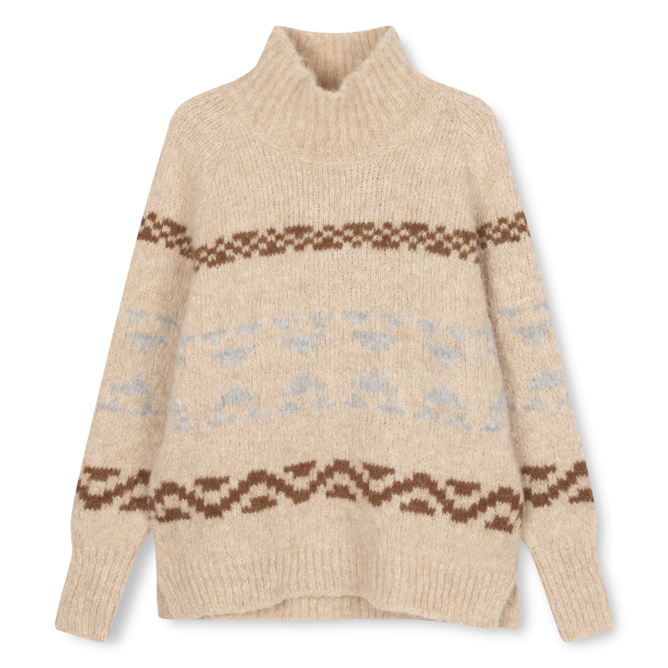 SibinLinnebjerg Strik - Nelly - Sand/Hazel/Sweat Grey