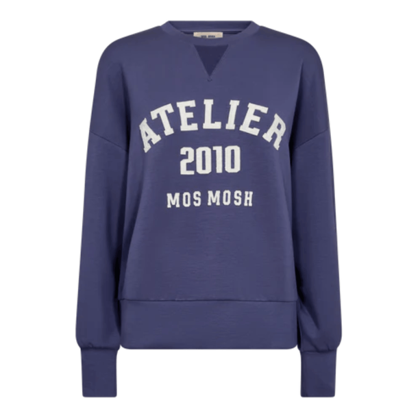 Mos Mosh Sweatshirt - MMNima O-LS Sweatshirt - Crown Blue