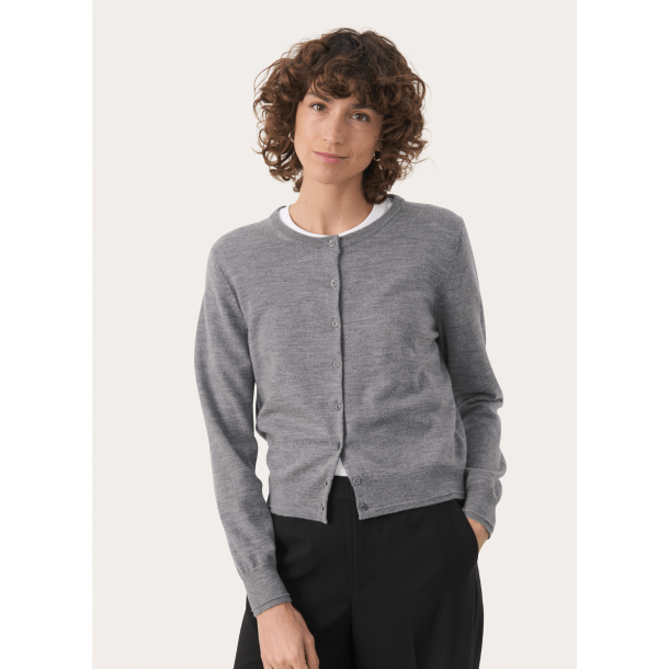 Part Two Strik - NoelaniPW Cardigan - Medium Grey Melange
