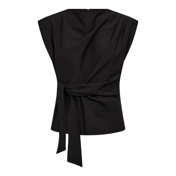 Co'couture Top - NolanCC Pleat Top - Black