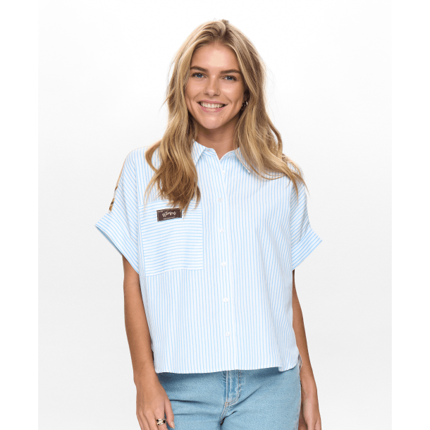 N&uuml;mph Skjorte - NuAshley SS Shirt - Airy Blue