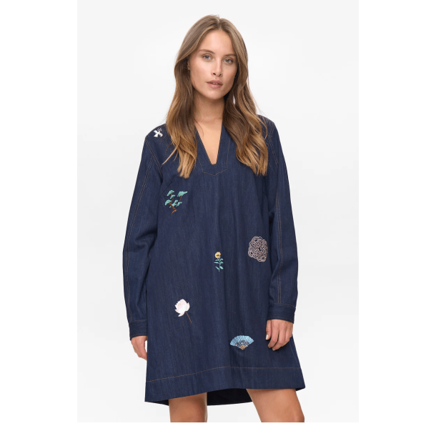 Nümph Kjole - NuChiku Dress - Dark Blue Denim