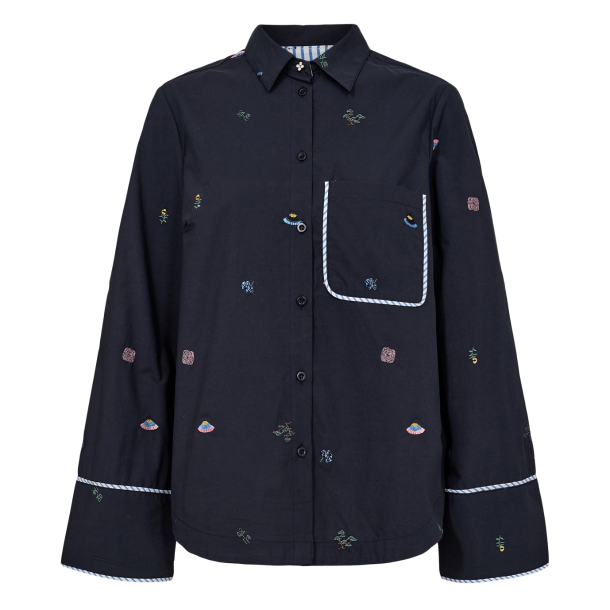 Nümph Skjorte - NuChiro Boxy Shirt - Dark Sapphire