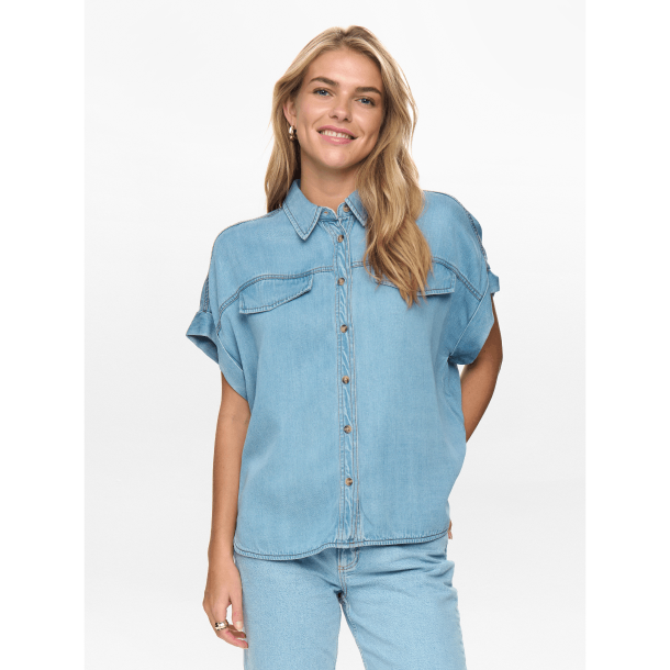 N�mph Skjorte - NuElida Sleeveless Shirt - Denim