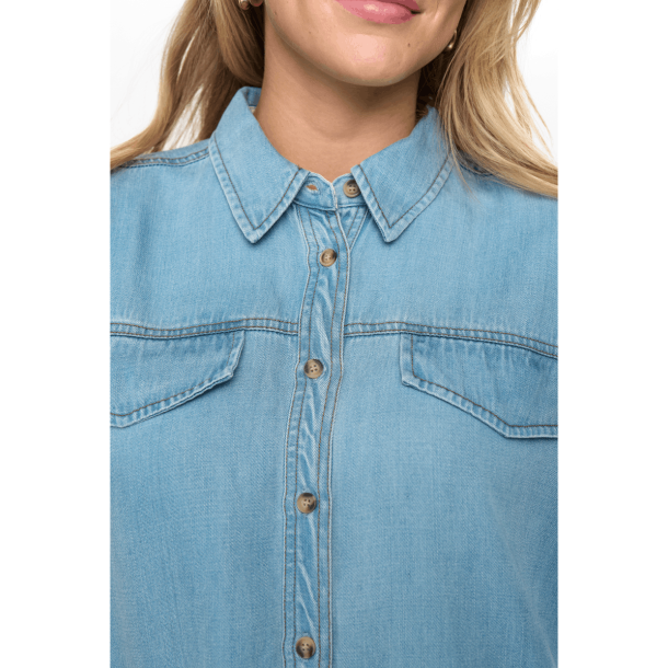 N�mph Skjorte - NuElida Sleeveless Shirt - Denim