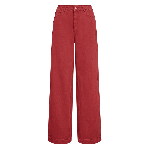 N�mph Jeans - NuHamilton HR Wide Jeans - Washed Mulberry Red Denim