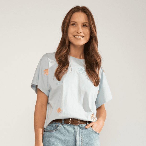N�mph T-Shirt - NuSeanne Oversize T-Shirt - Placid Blue