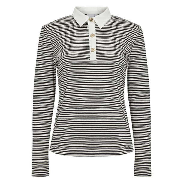 Nümph Bluse - NuSemma LS Polo - Caviar