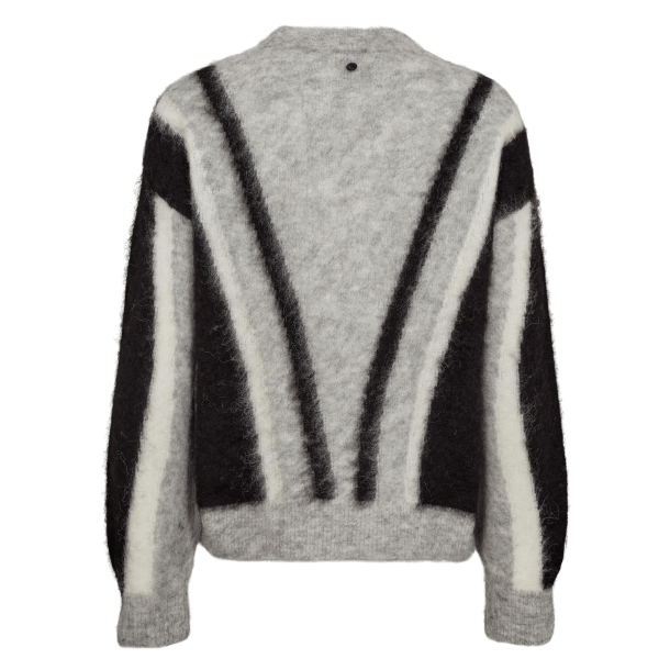 Nümph Strik - NuSuri Brushed Pattern Pullover - Light Grey Melange